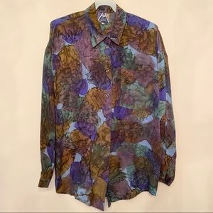 NWOT - Vintage 100% Silk Blouse